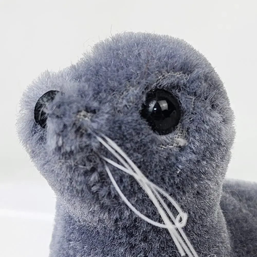 2 1983 Dakin Plush Mohair 100% Wool Baby Seal Pups Gray & White 5.5